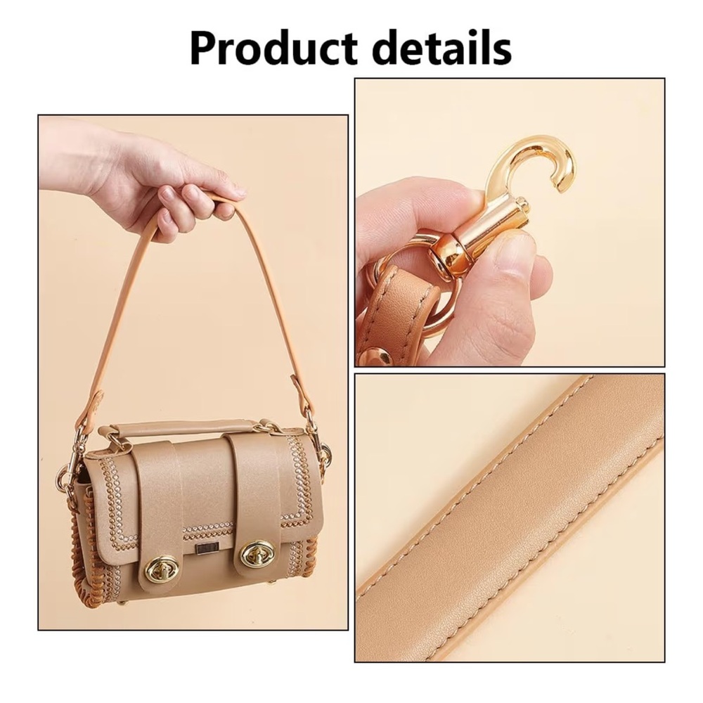 🆕 20.3 Inch Brown Leather Strap for Purse, 1 Inch Wide Replacement Handle - Picture 5 of 5